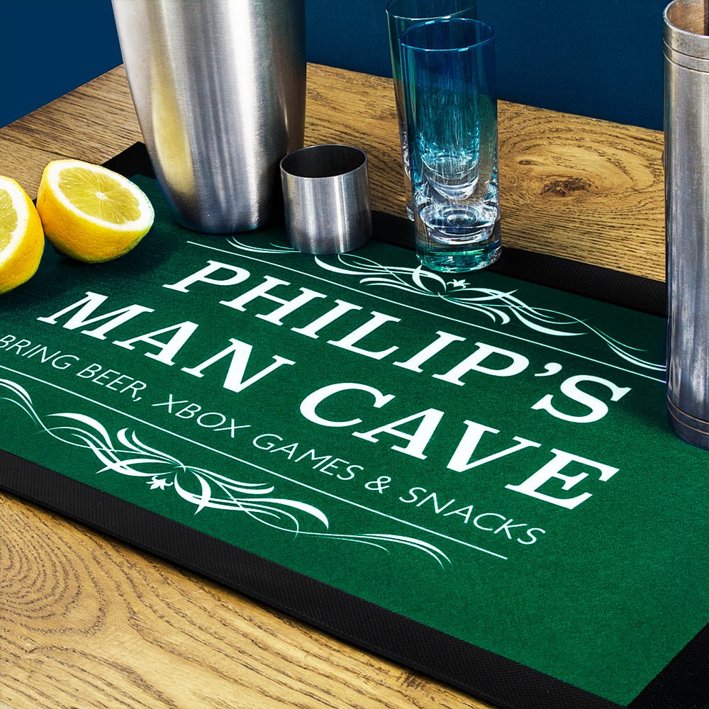 Personalised Gentlemen's Man Cave Bar Mat - Engraved Memories