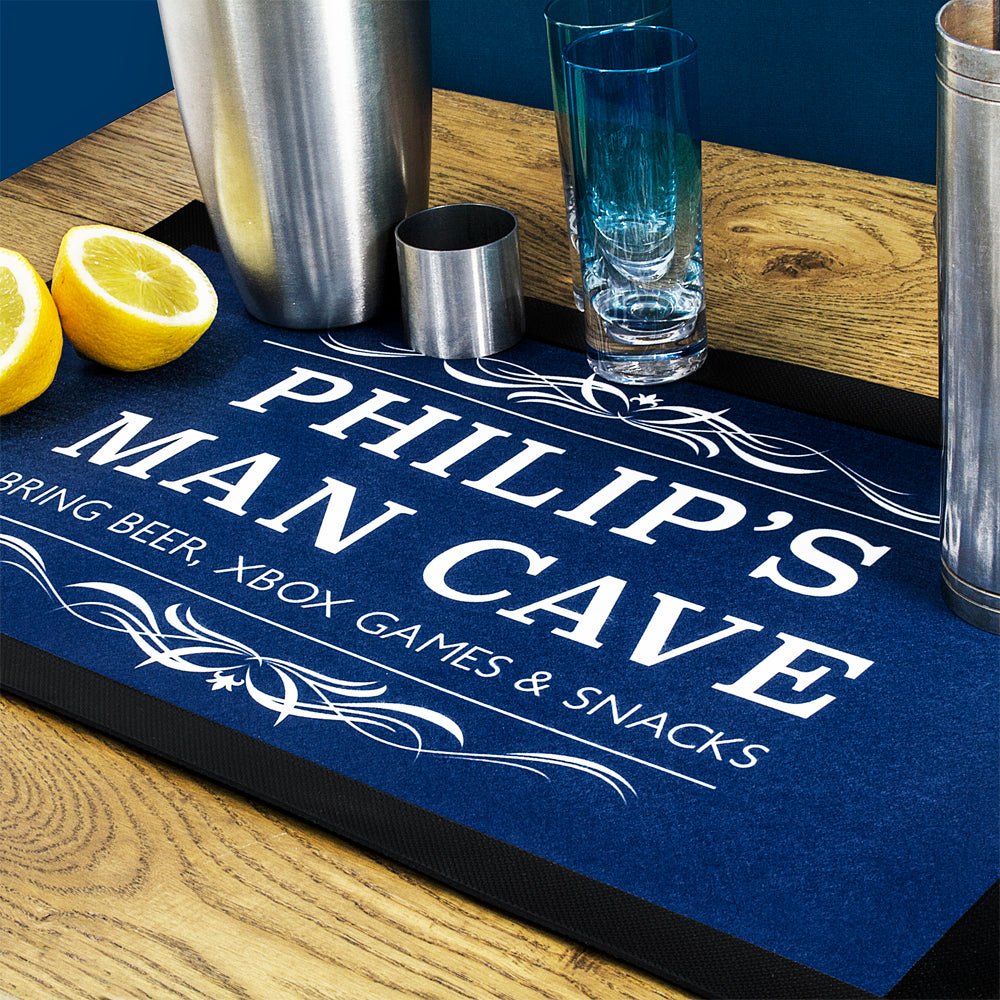 Personalised Gentlemen's Man Cave Bar Mat - Engraved Memories