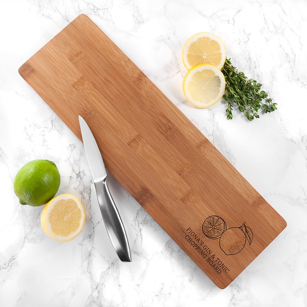 Personalised Gin and Tonic Chopping Board - Engraved Memories