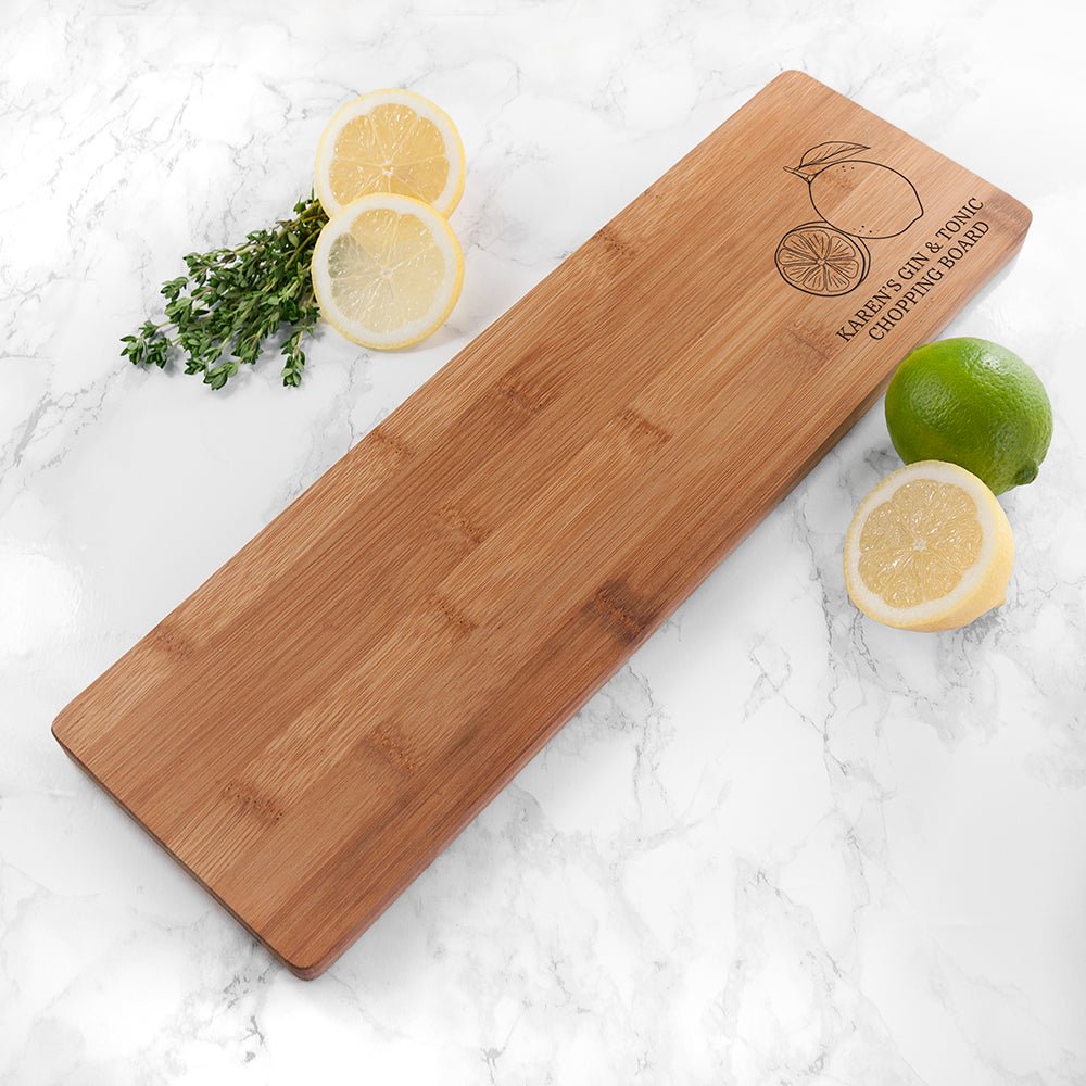 Personalised Gin and Tonic Chopping Board - Engraved Memories