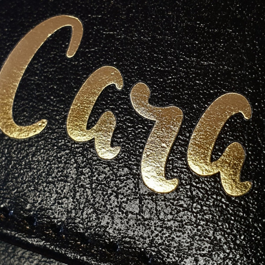 Personalised Gold Name Black Purse - Engraved Memories