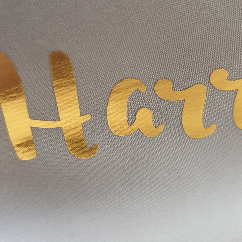 Personalised Gold Name Grey Vanity Bag - Engraved Memories