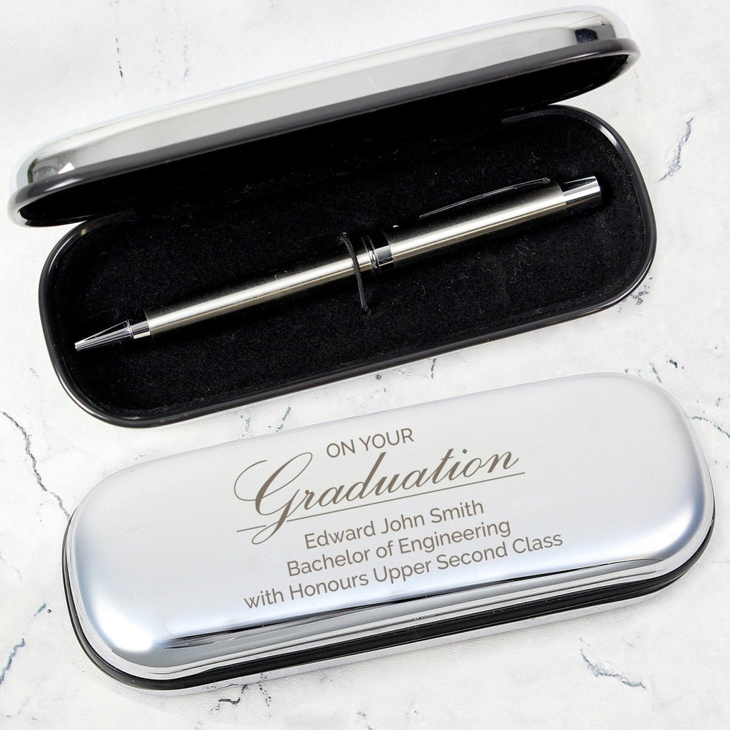 Personalised Graduation Pen and Box Set - Engraved Memories