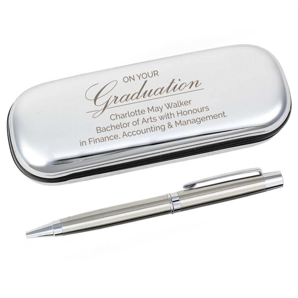 Personalised Graduation Pen and Box Set - Engraved Memories