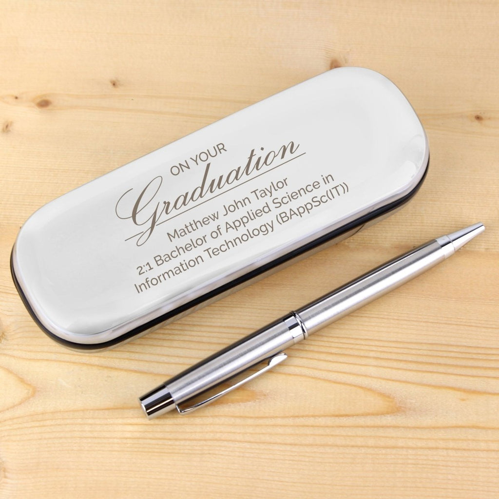 Personalised Graduation Pen and Box Set - Engraved Memories