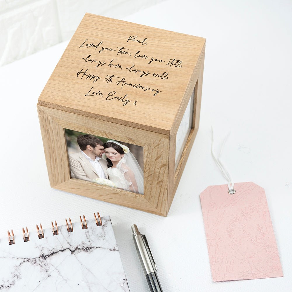 Personalised Handwriting Photo Cube - Engraved Memories