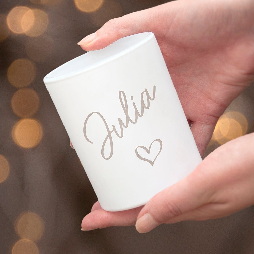 Personalised Heart Candle Holder - Engraved Memories