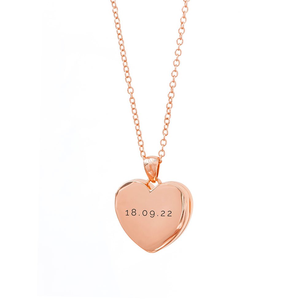 Personalised Heart Photo Locket, Photo necklace - Engraved Memories