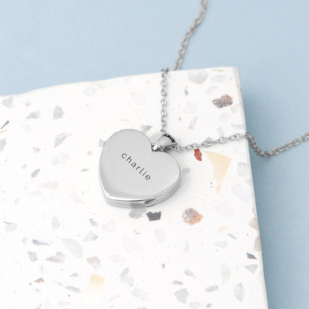 Personalised Heart Photo Locket, Photo necklace - Engraved Memories