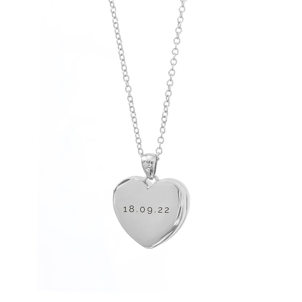 Personalised Heart Photo Locket, Photo necklace - Engraved Memories