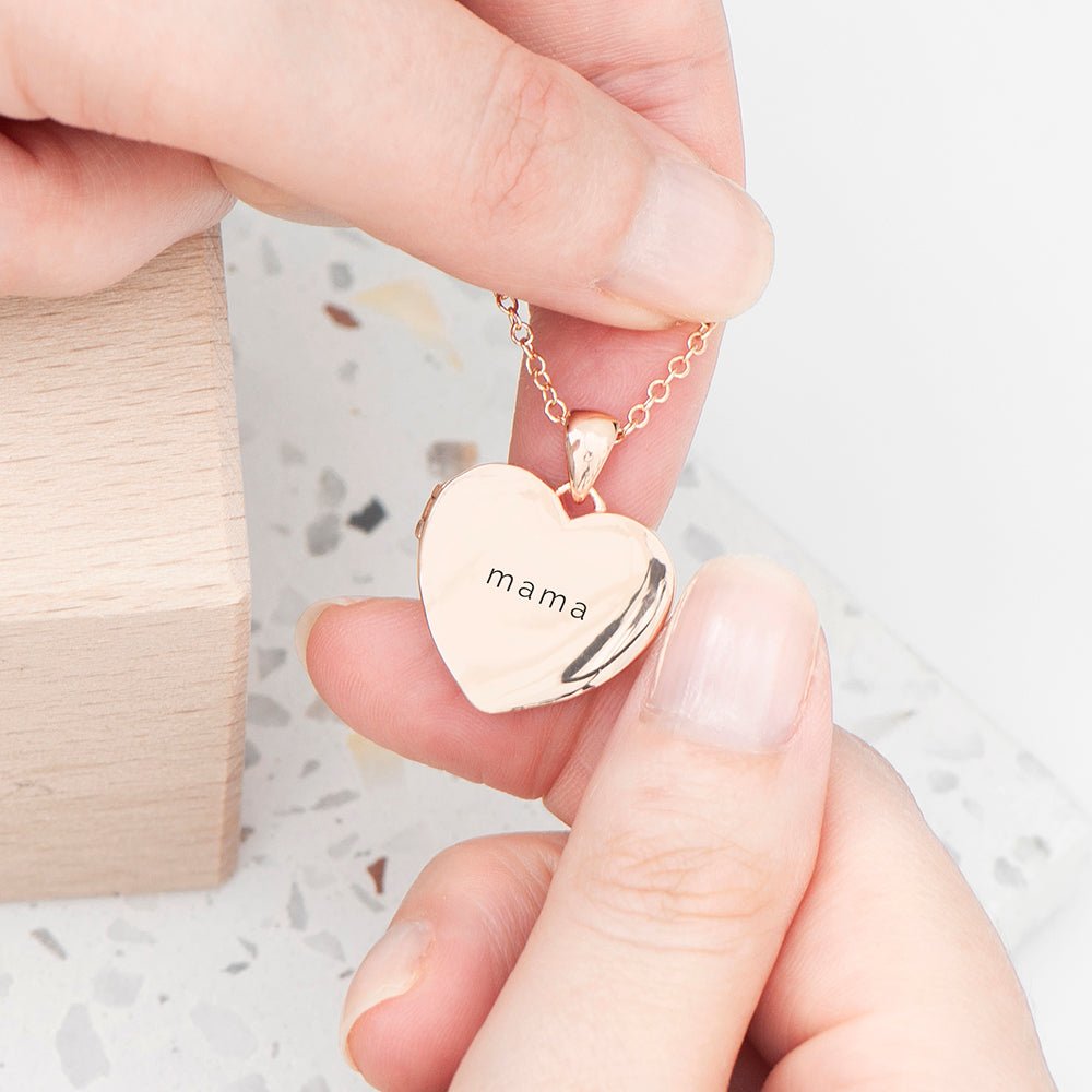 Personalised Heart Photo Locket, Photo necklace - Engraved Memories