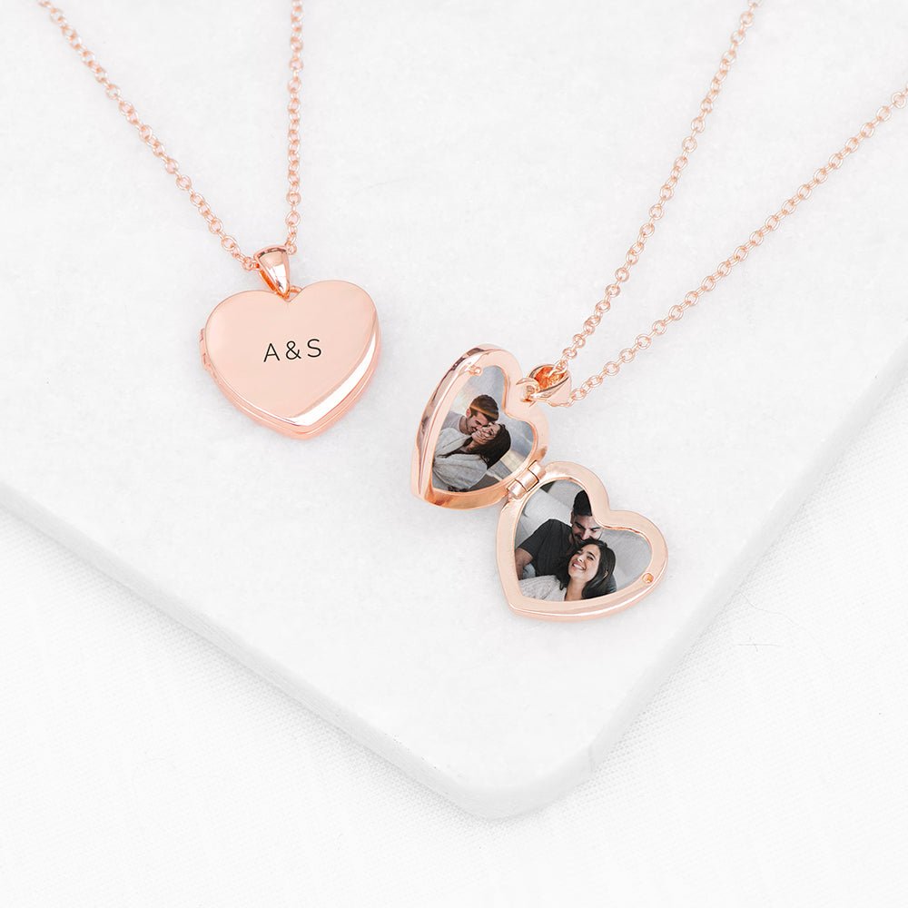 Personalised Heart Photo Locket, Photo necklace - Engraved Memories