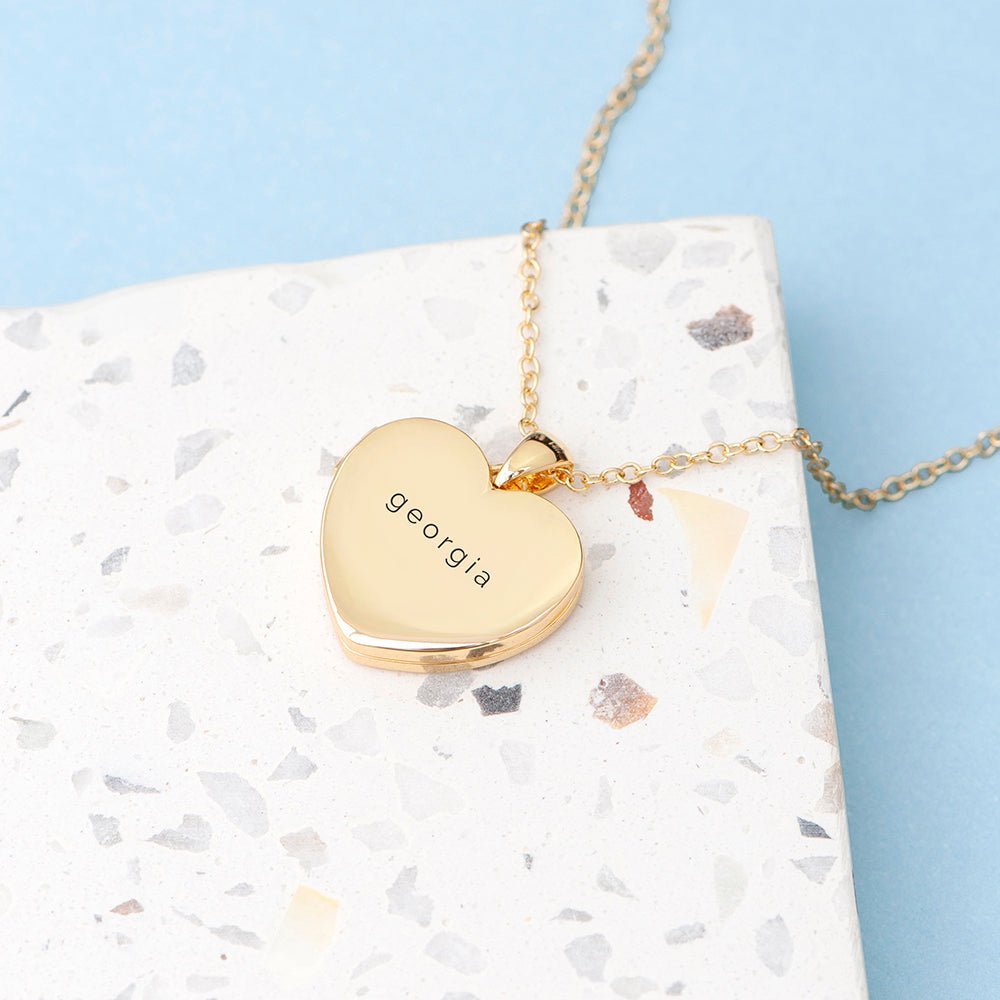 Personalised Heart Photo Locket, Photo necklace - Engraved Memories