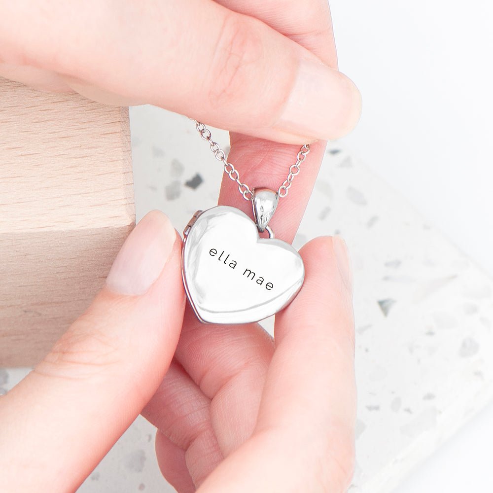 Personalised Heart Photo Locket, Photo necklace - Engraved Memories