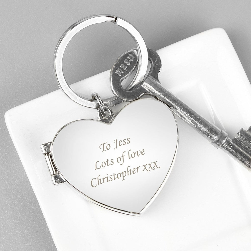 Personalised Heart Photoframe Keyring - Engraved Memories