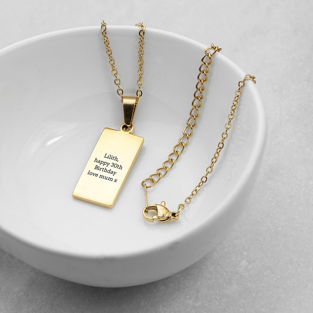 Personalised Heart Tarot Card Necklace - Engraved Memories