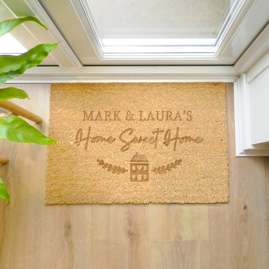 Personalised Home Sweet Home Rectangle Indoor Doormat - Engraved Memories