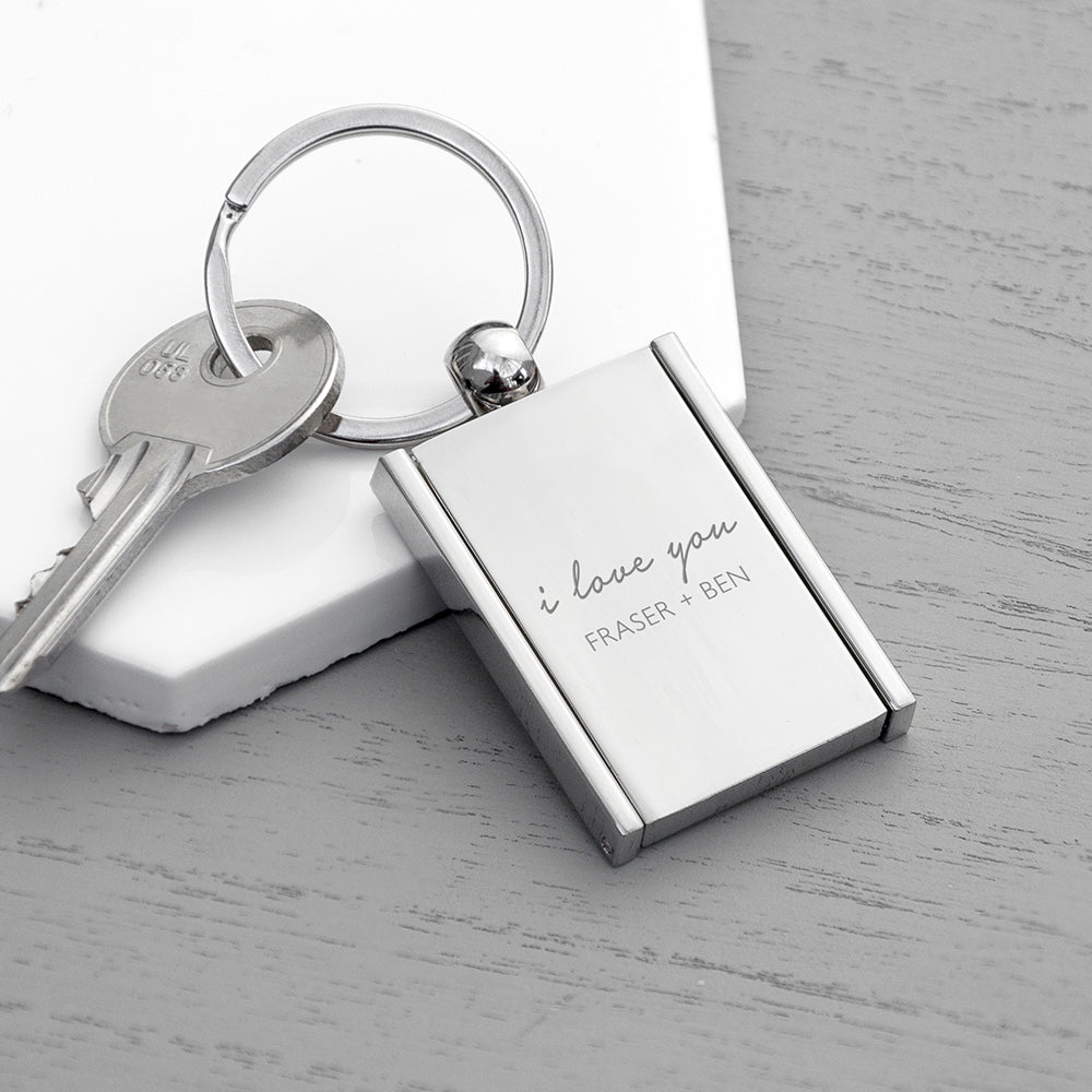 Personalised I Love You Mini Frame Keyring - Engraved Memories