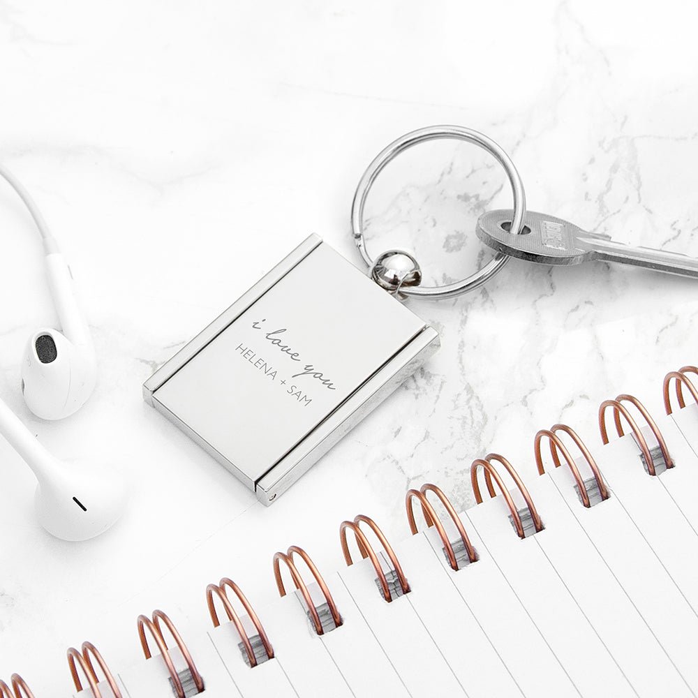 Personalised I Love You Mini Frame Keyring - Engraved Memories