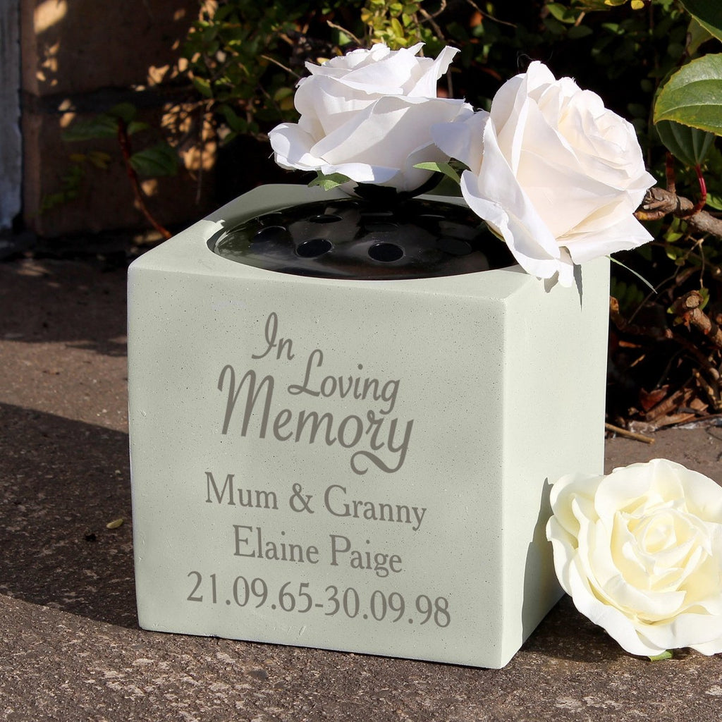 Personalised In Loving Memory Memorial Vase - Engraved Memories