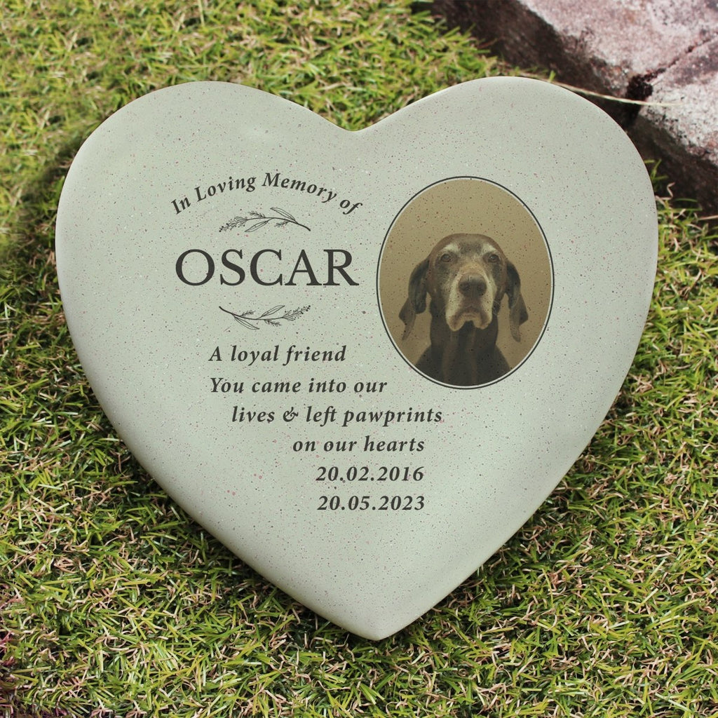 Personalised In Loving Memory Photo Upload Memorial Resin Heart - Engraved Memories