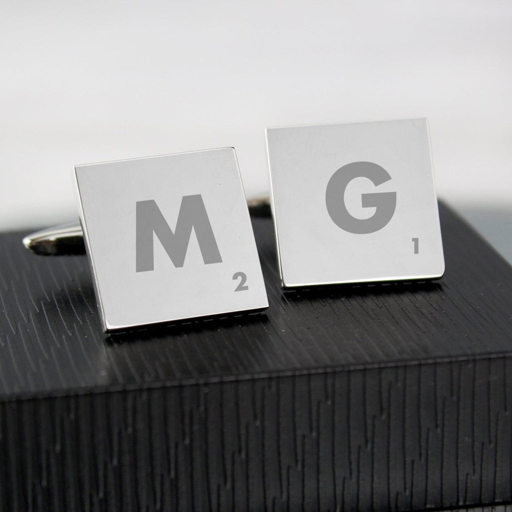 Personalised Initials and Age Square Cufflinks - Engraved Memories