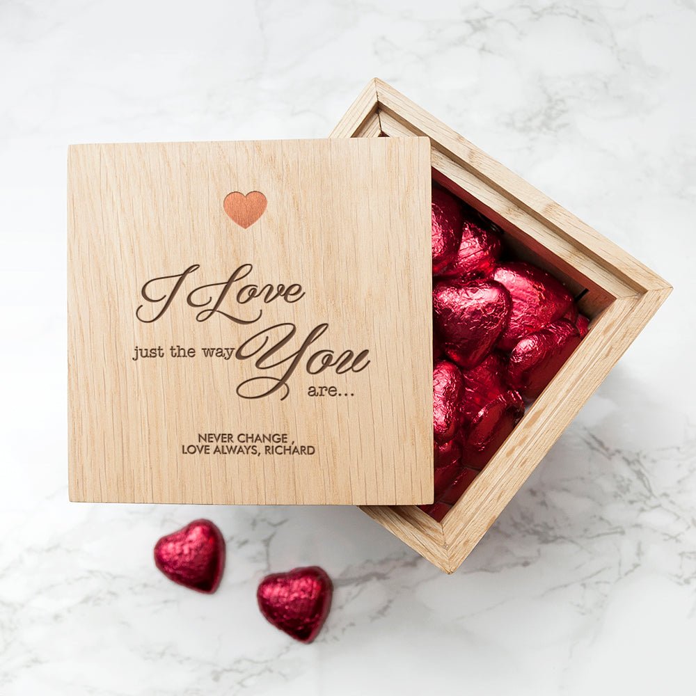 Personalised Just The Way You Are Oak Photo Cube - Engraved Memories