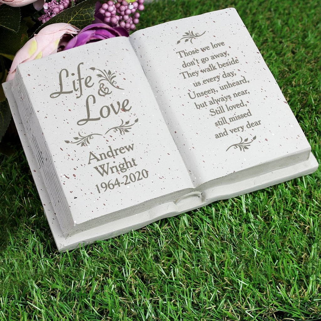 Personalised Life & Love Memorial Book - Engraved Memories