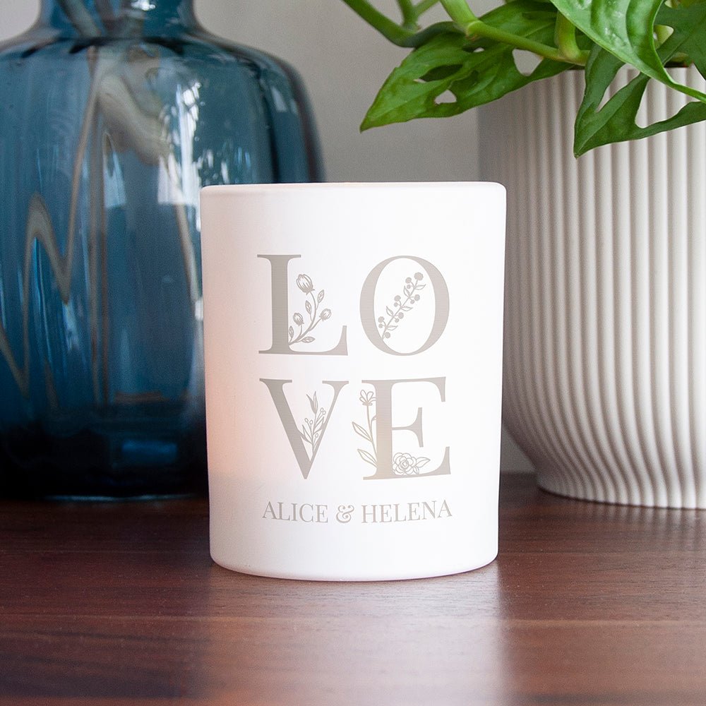 Personalised Love Candle Holder - Engraved Memories