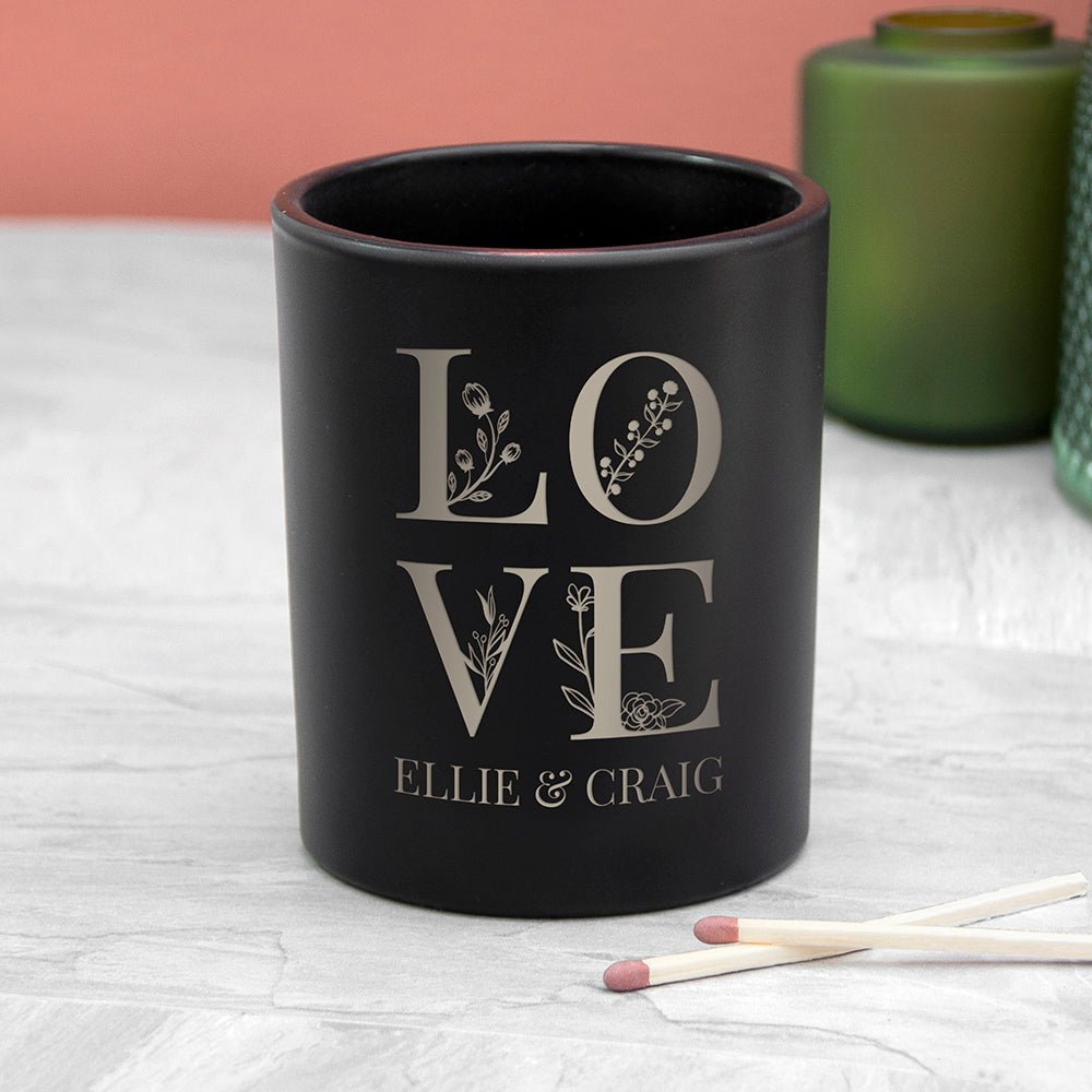 Personalised Love Candle Holder - Engraved Memories