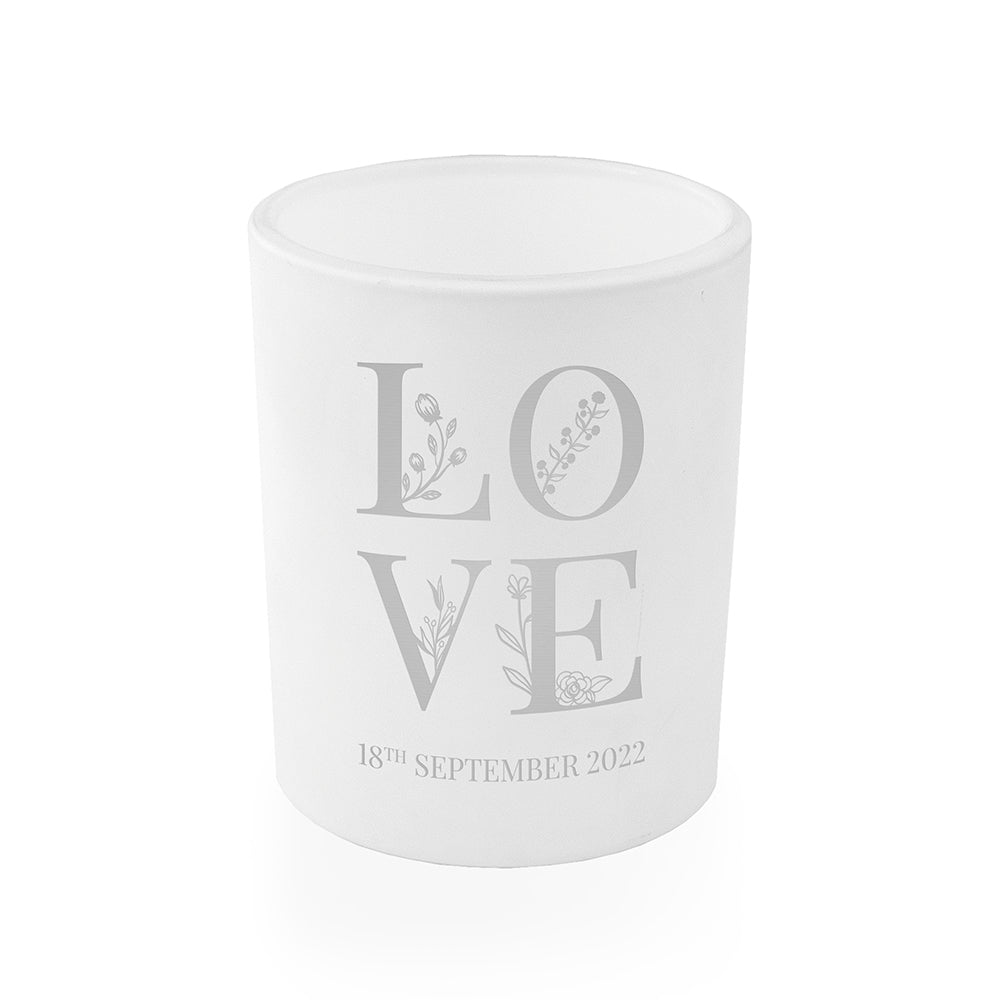 Personalised Love Candle Holder - Engraved Memories
