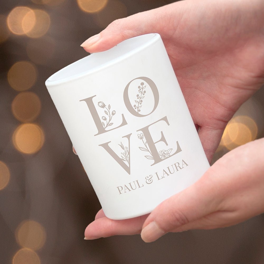Personalised Love Candle Holder - Engraved Memories