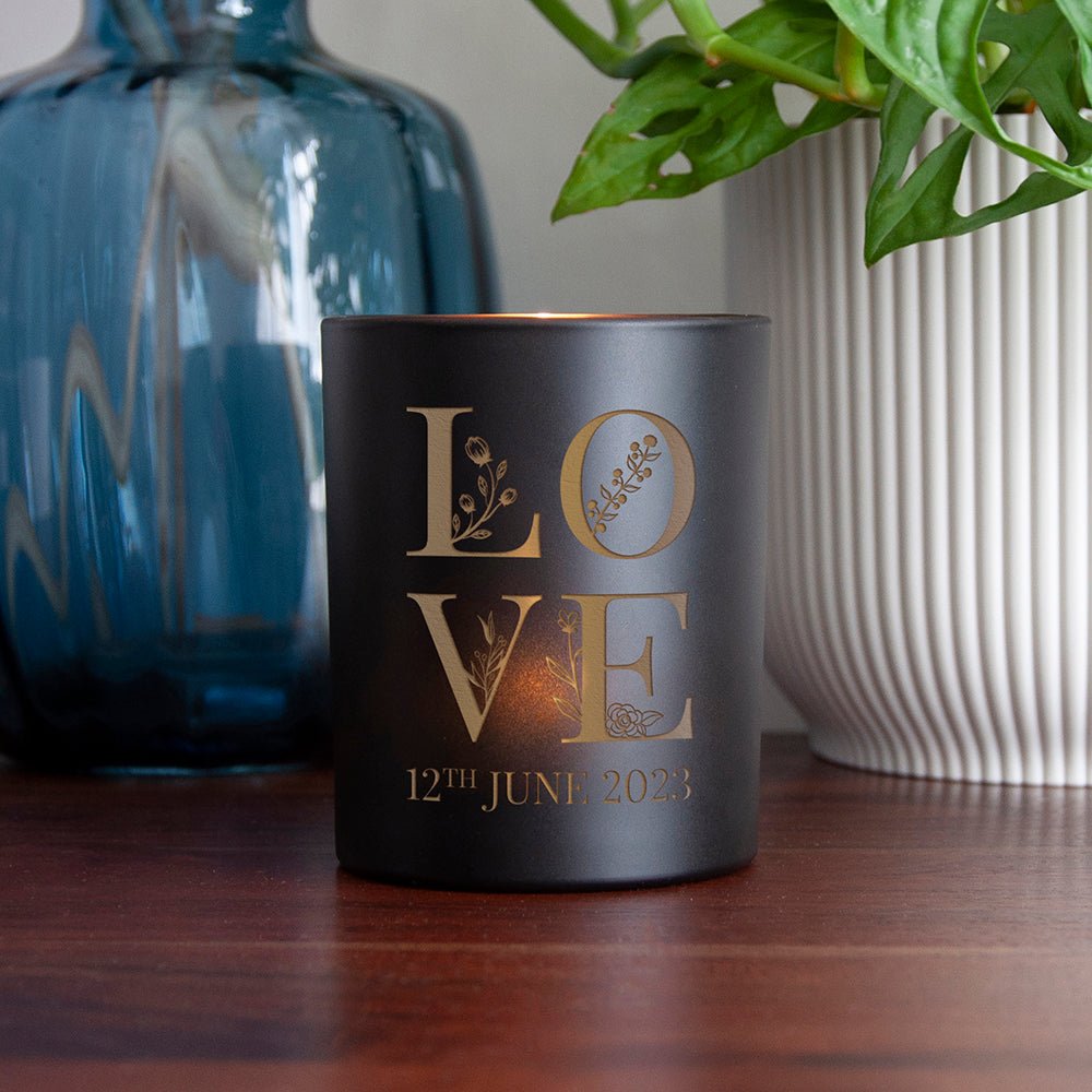 Personalised Love Candle Holder - Engraved Memories