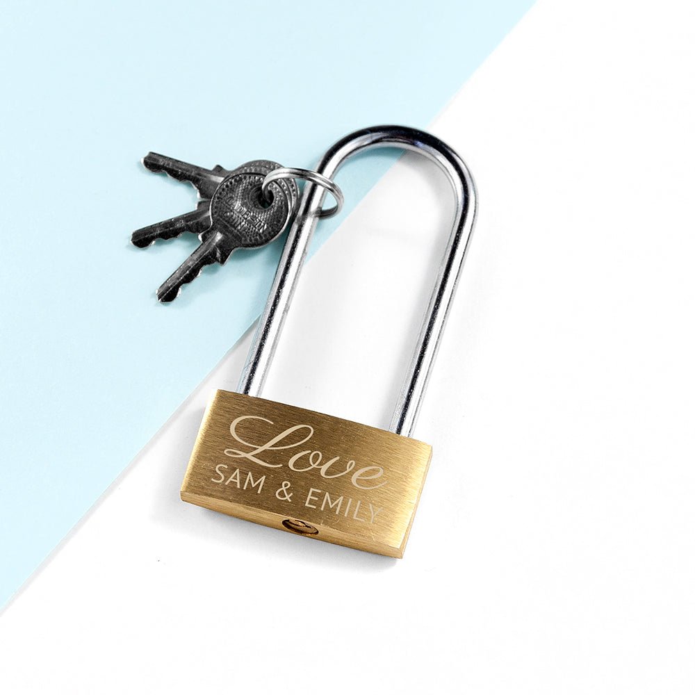 Personalised Lovers' Keepsake Padlock - Engraved Memories