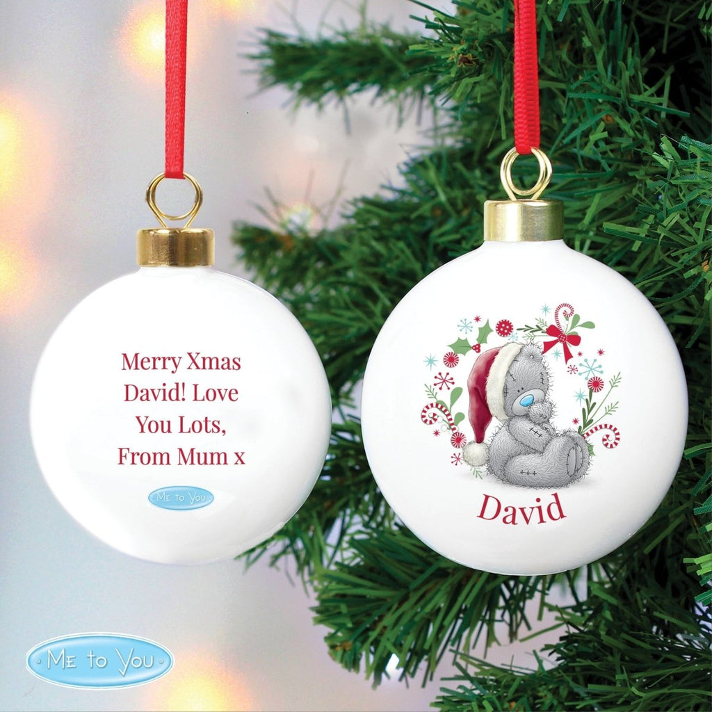 Personalised Me To You Christmas Bauble - Engraved Memories