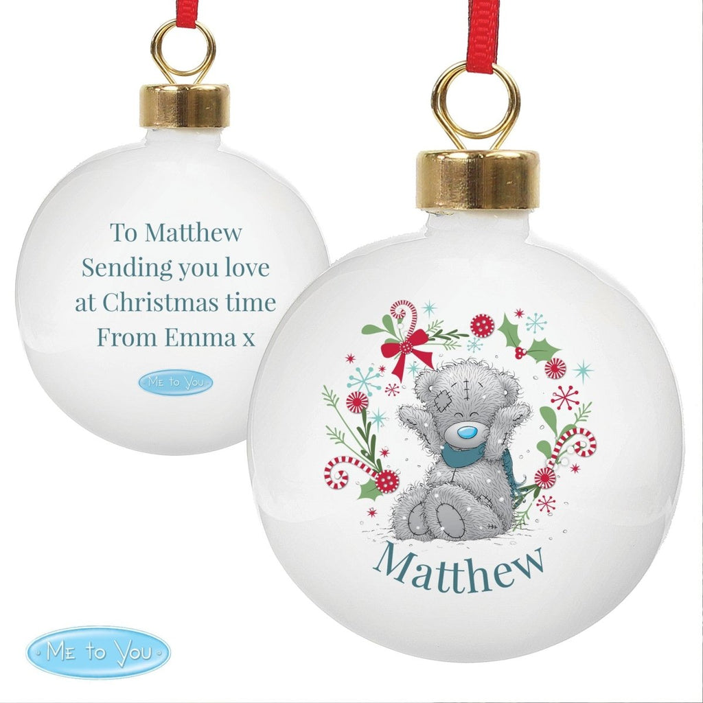 Personalised Me To You 'For Grandad, Dad' Christmas Bauble - Engraved Memories