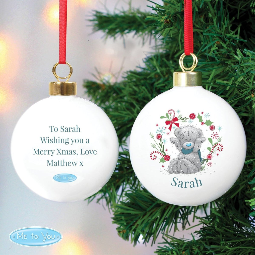 Personalised Me To You 'For Grandad, Dad' Christmas Bauble - Engraved Memories