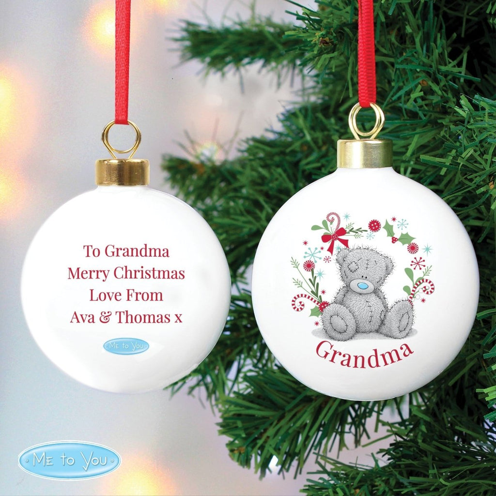 Personalised Me To You 'For Nan, Grandma, Mum' Christmas Bauble - Engraved Memories
