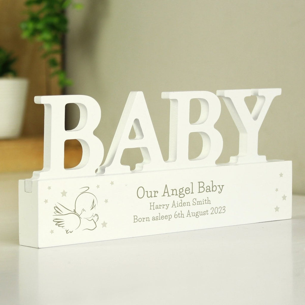 Personalised Memorial Wooden BABY Ornament - Engraved Memories