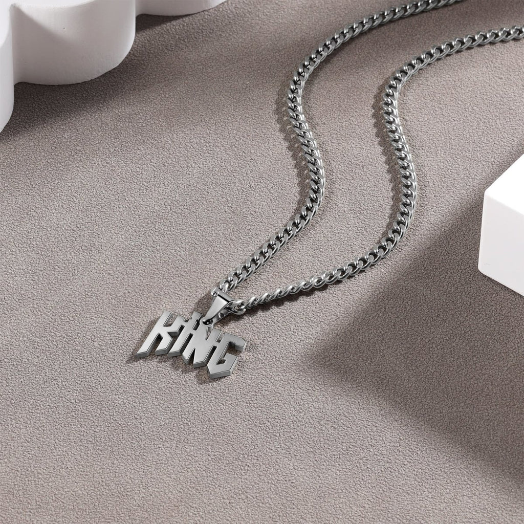 Personalized name necklace, stainless steel/gold/rose gold plated, 50+5cm rope chain, 13.4g.