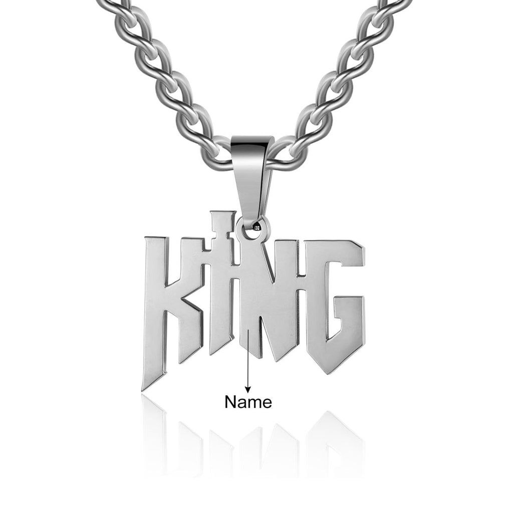 Personalized name necklace, stainless steel/gold/rose gold plated, 50+5cm rope chain, 13.4g.