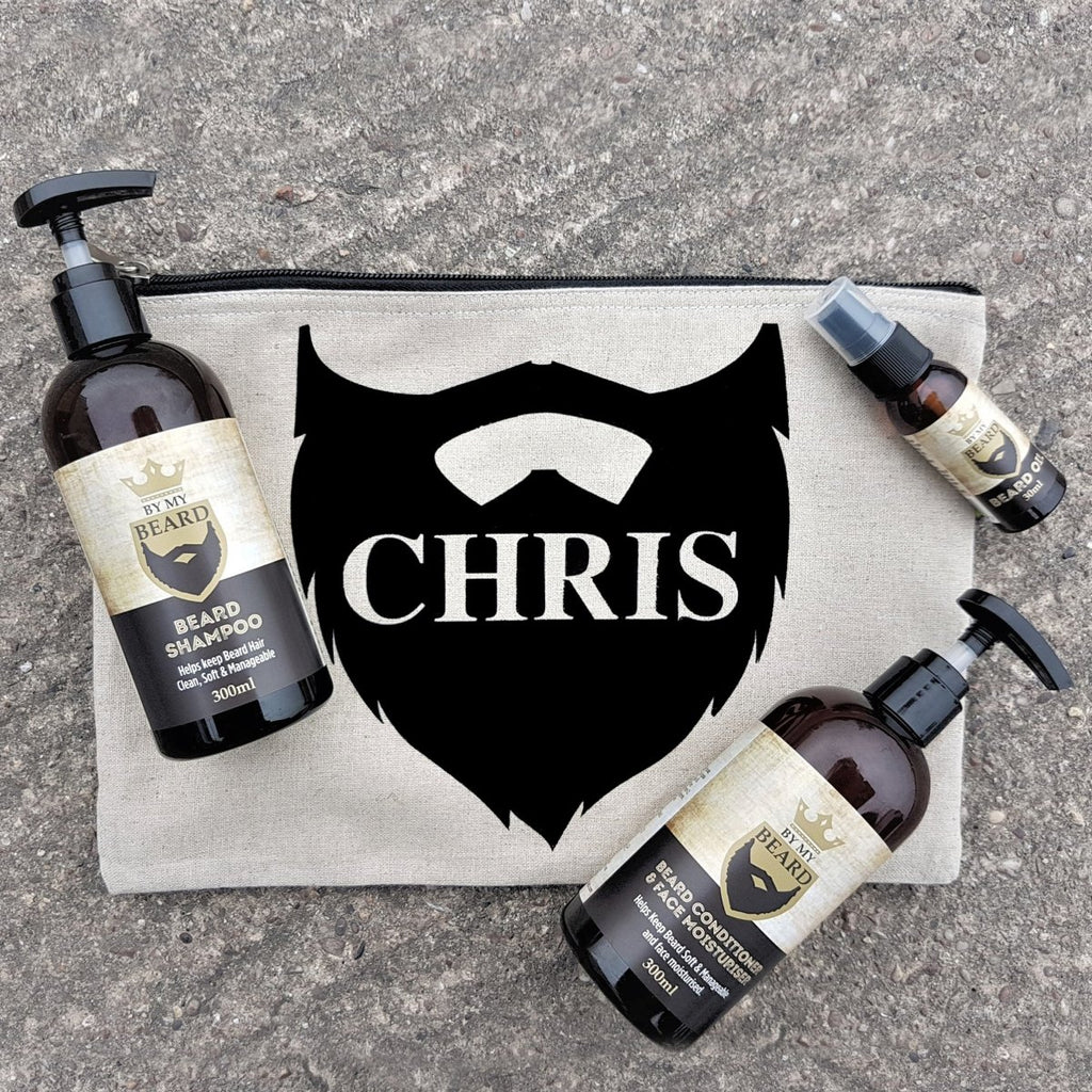 Personalised Name Only Beard Kit, Father's day Gift for Men - Engraved Memories