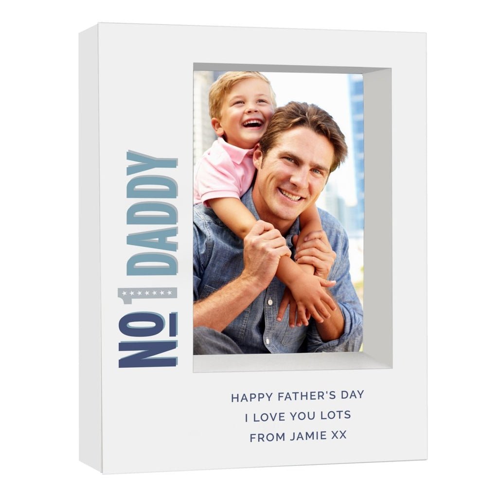 Personalised No.1 5x7 Box Photo Frame, Father's day Gift for Men - Engraved Memories