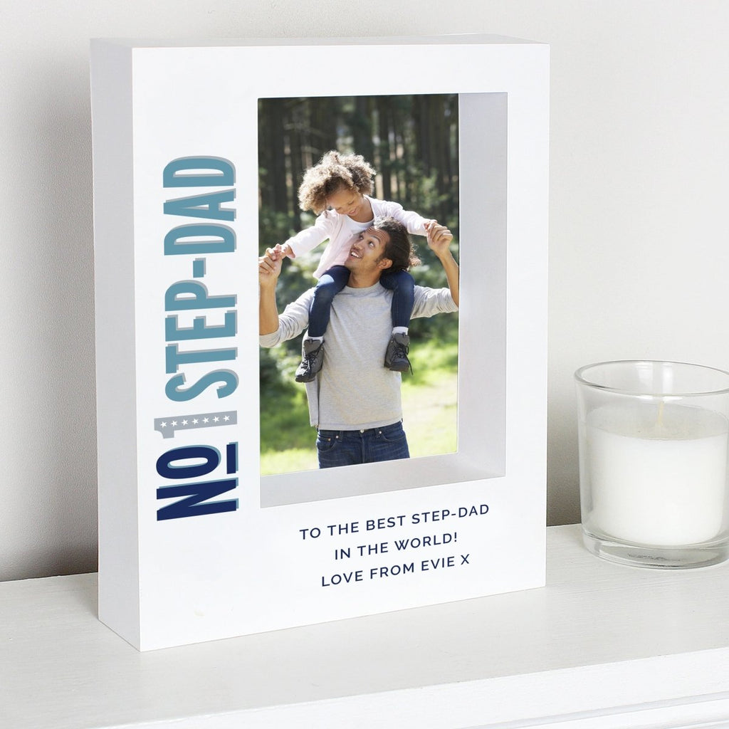 Personalised No.1 5x7 Box Photo Frame, Father's day Gift for Men - Engraved Memories