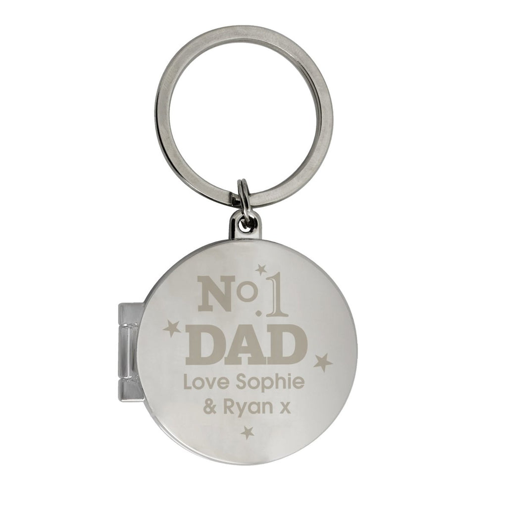 Personalised No1 Dad Photo Keyring - Engraved Memories