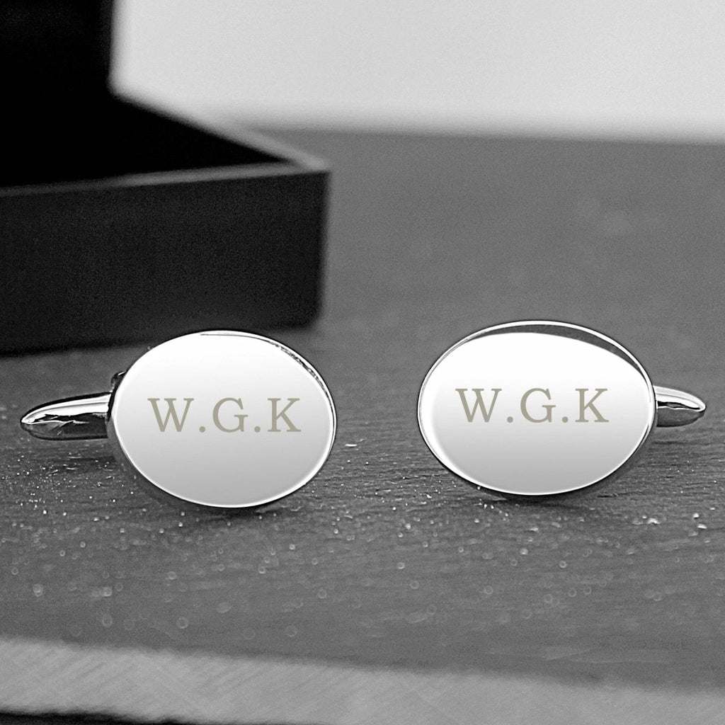 Personalised Oval Cufflinks - Engraved Memories