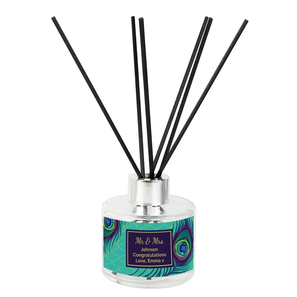 Personalised Peacock Reed Diffuser - Engraved Memories