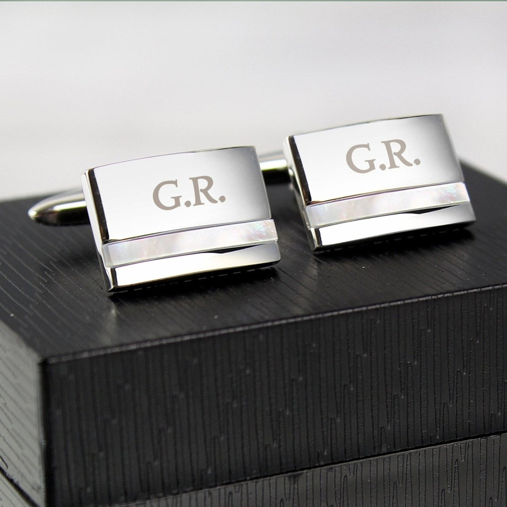 Personalised Pearl Cufflinks | Groom Gift | Best Man gift | Father's day Gift - Engraved Memories