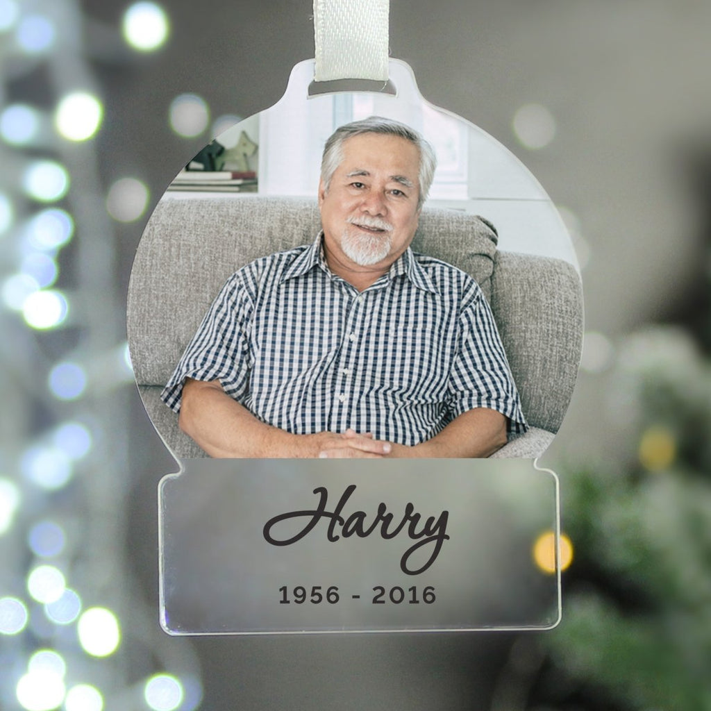 Personalised Photo Upload Acrylic Decoration - Engraved Memories
