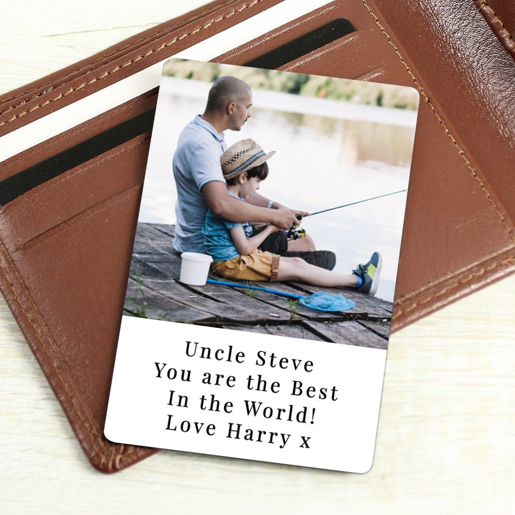 Personalised Photo Upload Wallet Card, Father's day Gift for Men - Engraved Memories